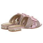 Girls Pink & Silver Embellished Sandals , 2, hi-res