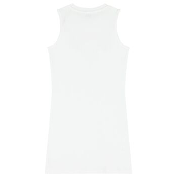Girls White Logo Butterfly Dress