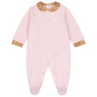 طقم هدايا ملابس أطفال بناتي بطبعة خريطة جغرافية باللونين الوردي والبيج, 2, hi-res