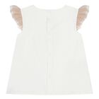 Baby White & Beige Tulle Skirt Set, 1, hi-res