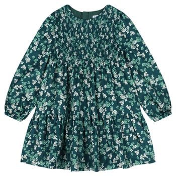 Girls Green Floral Dress