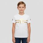 Boys White & Gold Logo T-Shirt, 1, hi-res