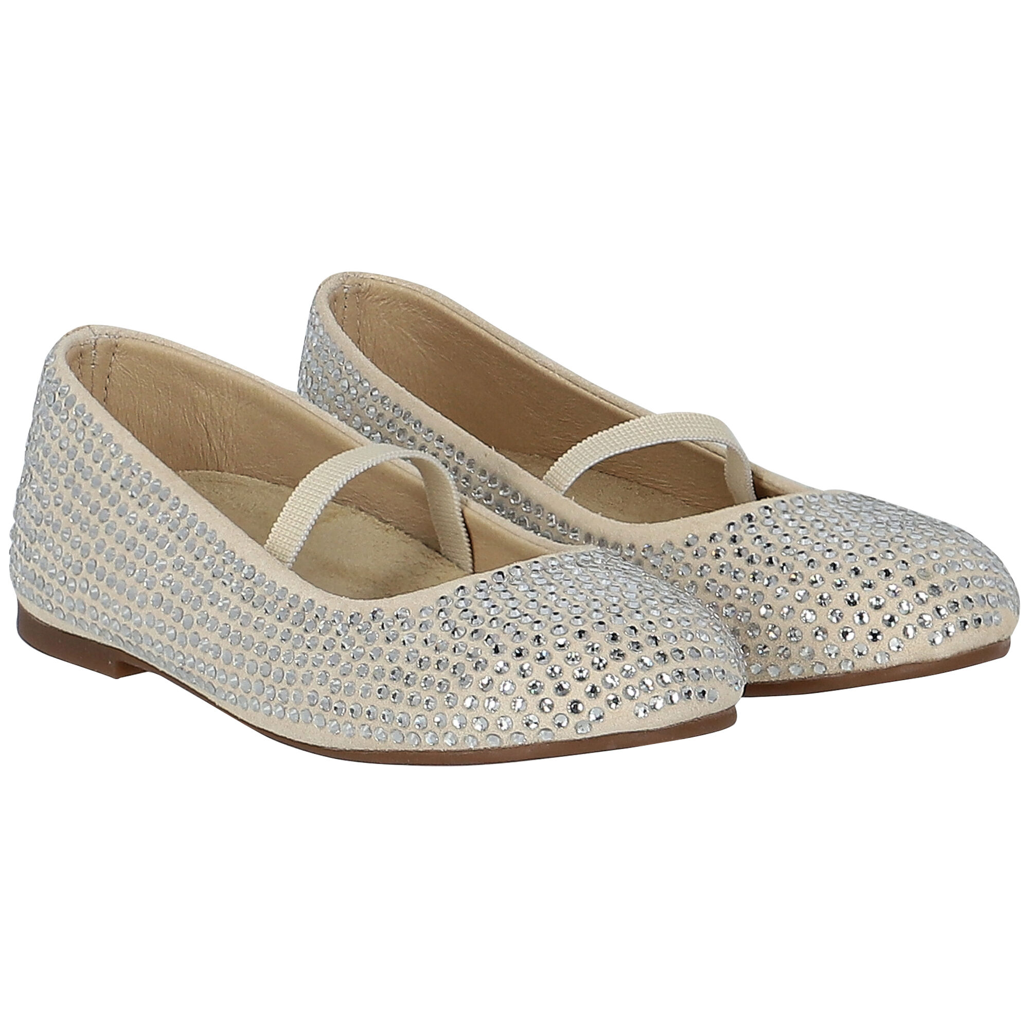 Babywalker Girls Beige Embellished Shoes Junior Couture UAE