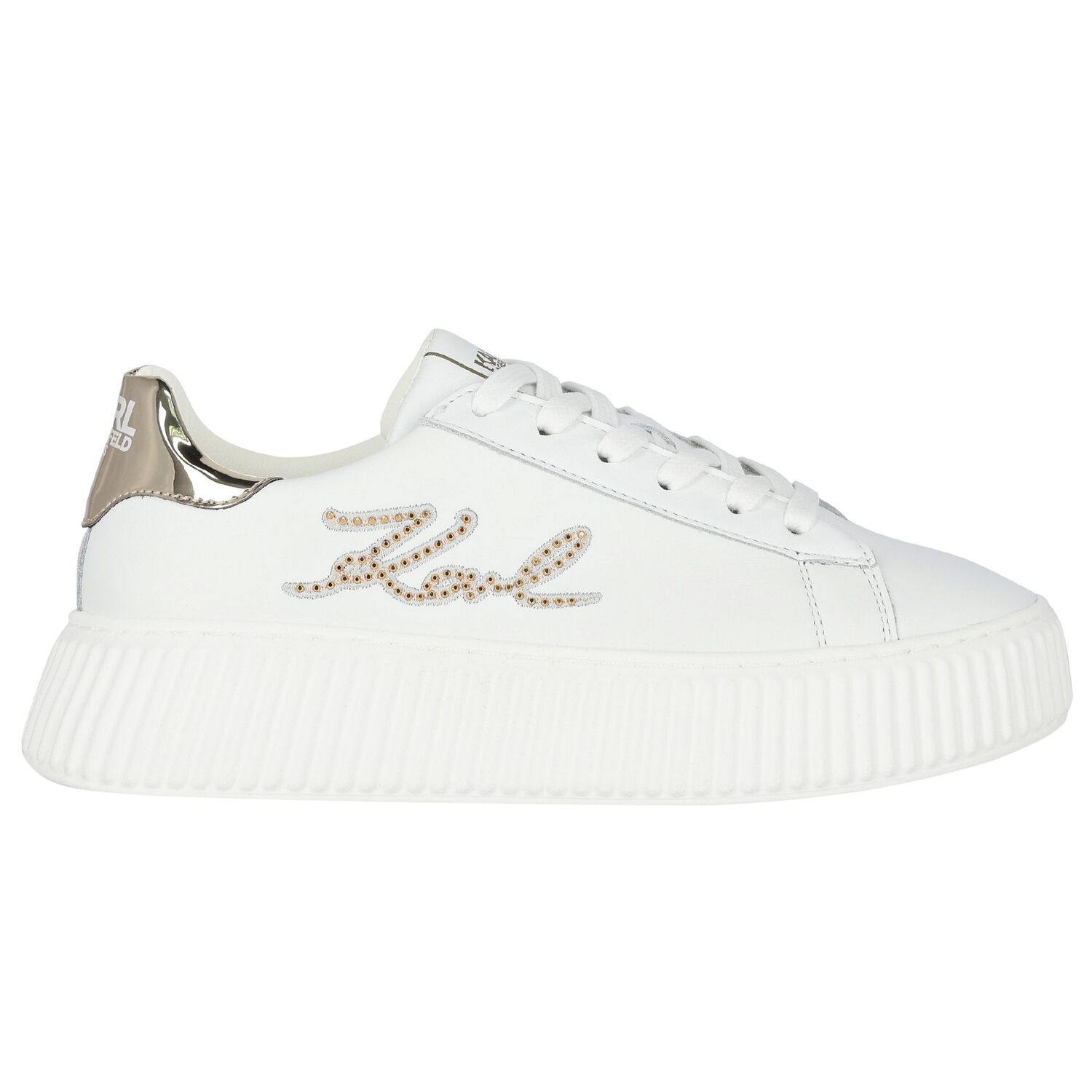 Girls White Logo Trainers, 1, hi-res image number null