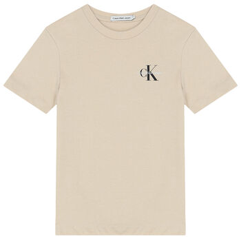 Boys Beige Logo T-Shirt
