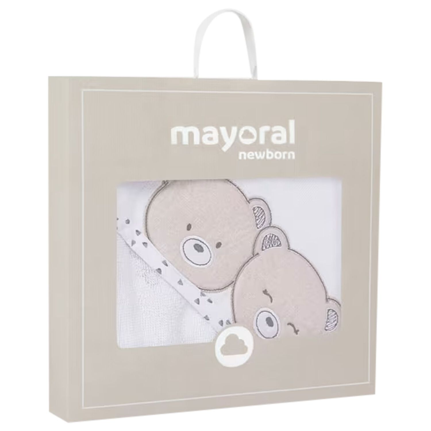 White Teddy Bear Hooded Towel, 1, hi-res