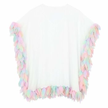 White & Rainbow Petal Kaftan