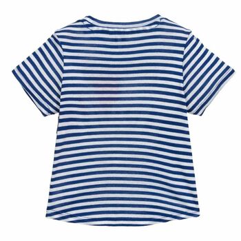 Girls Blue & White Logo T-Shirt