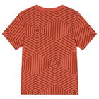 Boys Orange Geometric EA7 T-Shirt, 3, hi-res
