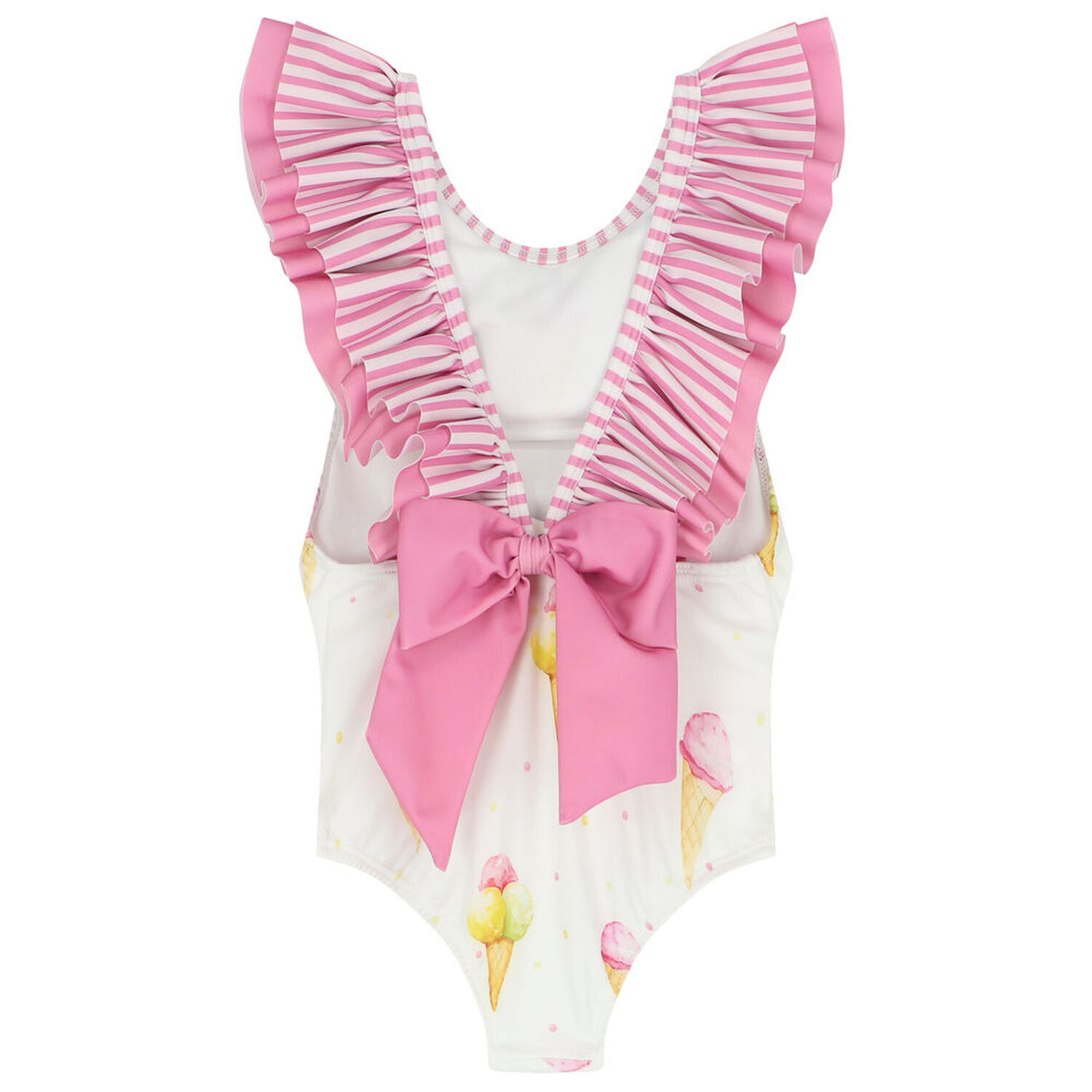 مايوه بنات بطبعة ايس كريم باللون الأبيض, 2, hi-res