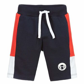 Younger Boys Navy Blue Logo Shorts