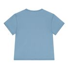 Baby Boys Blue & White Dungaree Set, 2, hi-res
