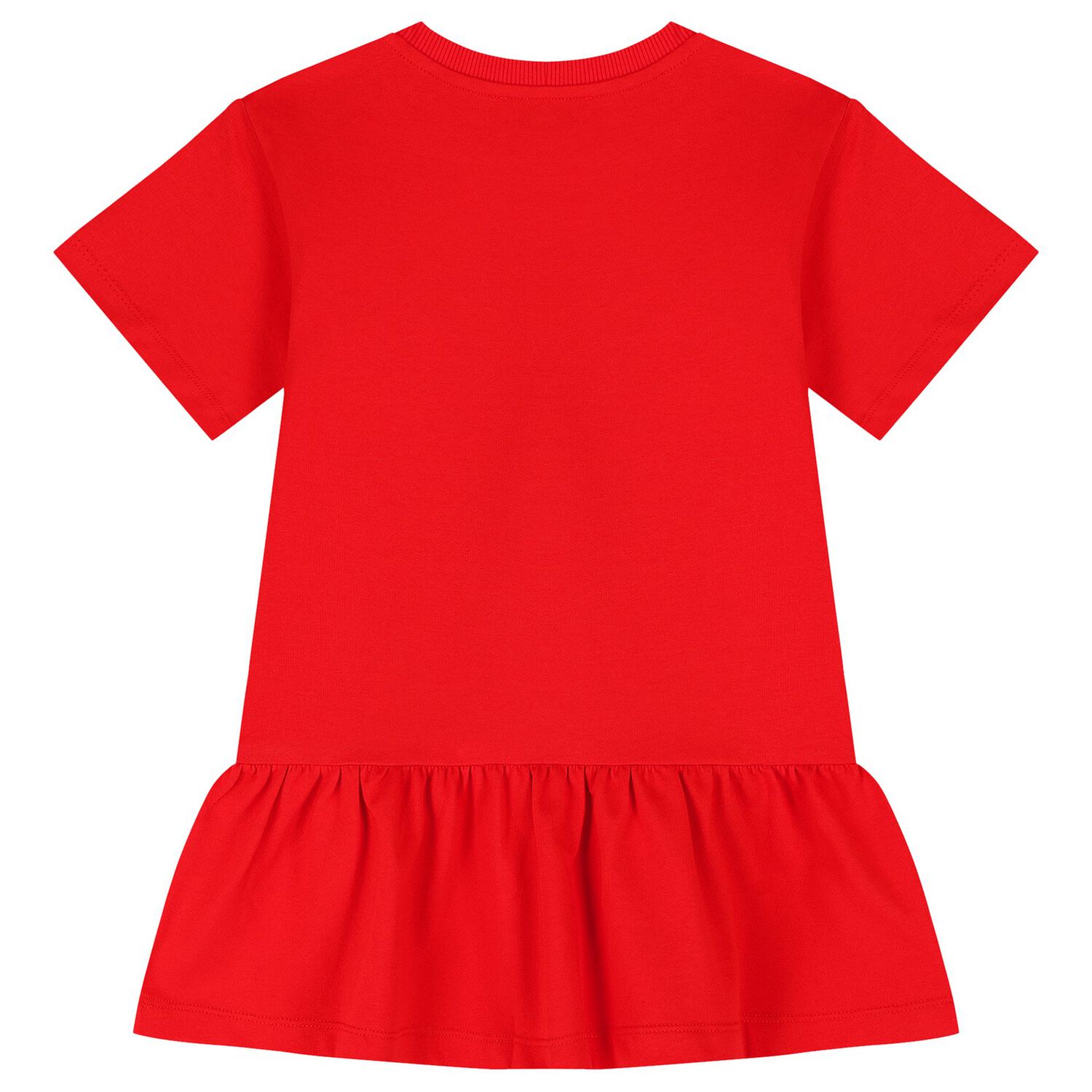 Girls Red Teddy Bear Logo Dress, 2, hi-res