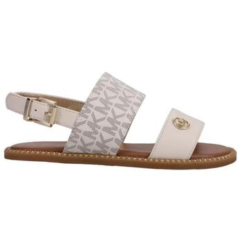 Girls Ivory & Beige Logo Sandals