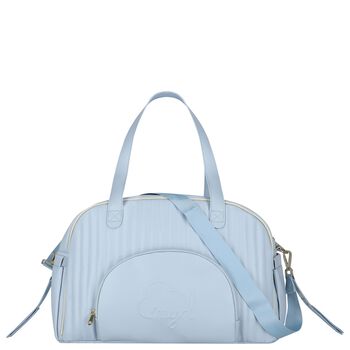 Blue Faux Leather Quilted Baby Changing Bag