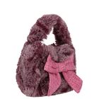 Girls Purple Faux Fur Handbag, 4, hi-res
