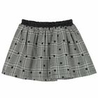 Girls Black & White Check & Dot Skirt, 1, hi-res