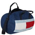 Boys Blue Denim Logo Sports Bag ( 28cm ), 1, hi-res