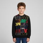 سويتشيرت  بالشعار باللون الأسود  , 1, hi-res