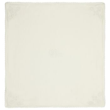 بطانيه بنات مزينه بالزهور باللون العاجى 