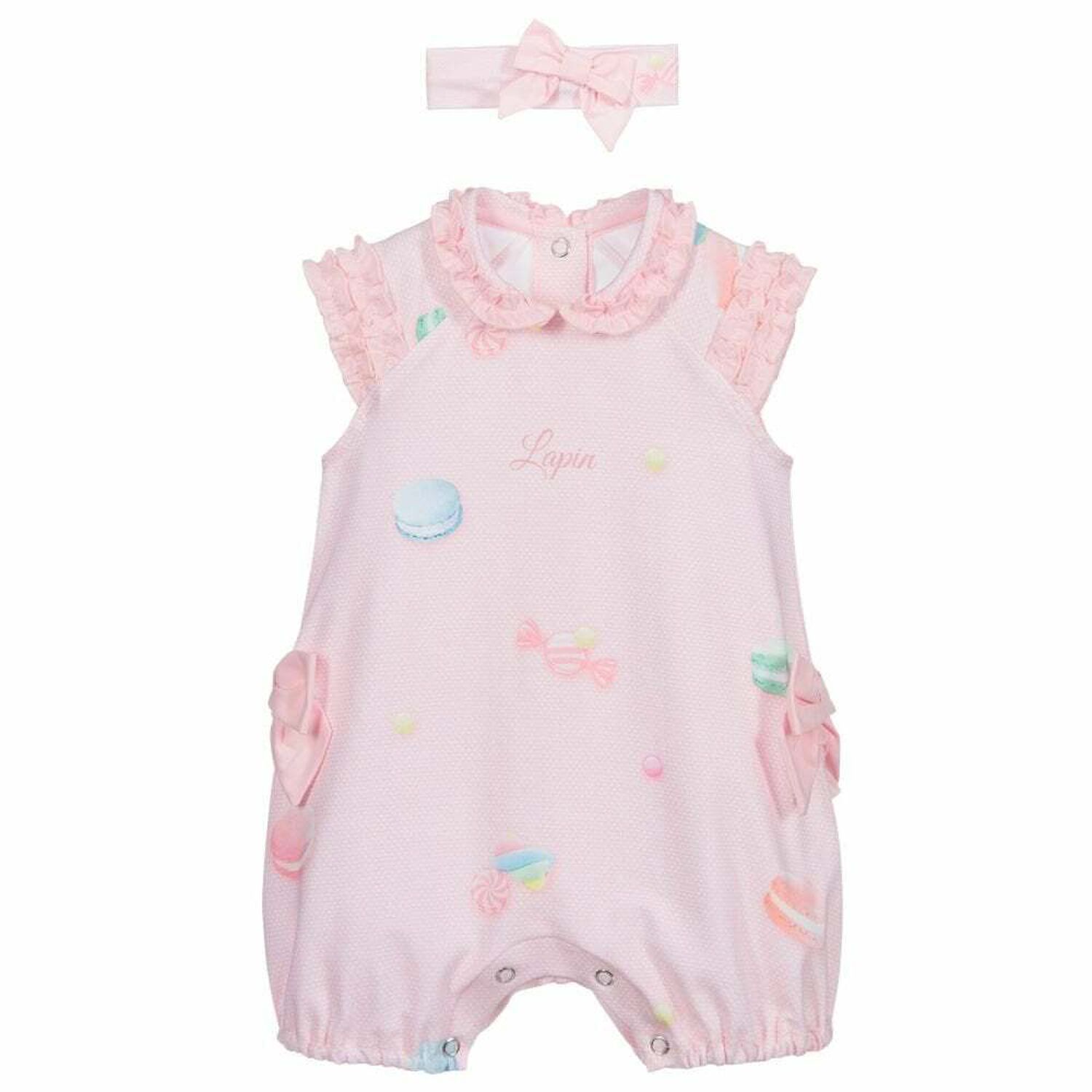 Baby Girls Pink Romper Set, 1, hi-res image number null