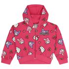Girls Pink Hello Kitty Hooded Zip Up Top, 1, hi-res