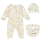 Ivory & Beige Geo Map Babygrow Set, 1, hi-res