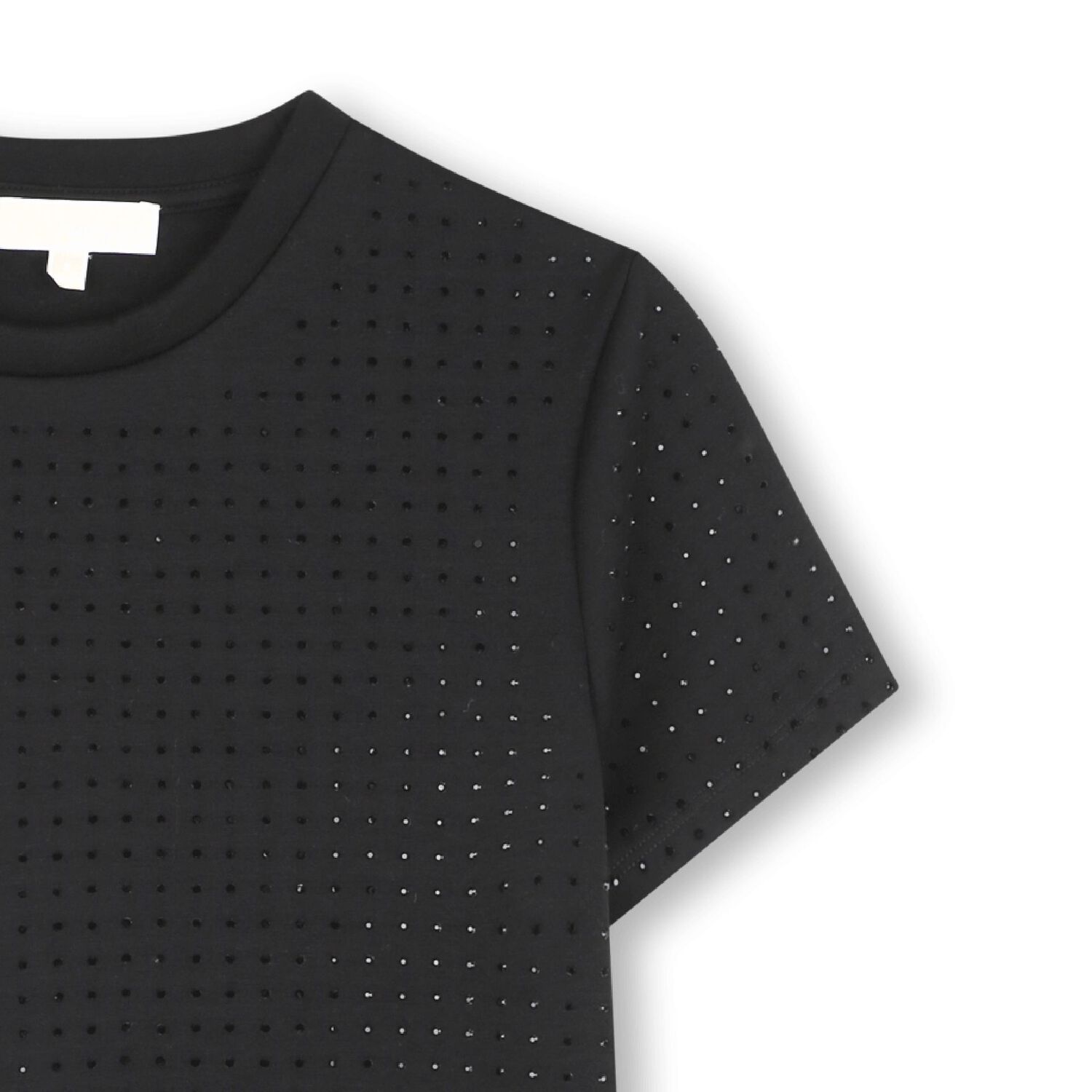 Girls Black Rhinestone Dress, 1, hi-res