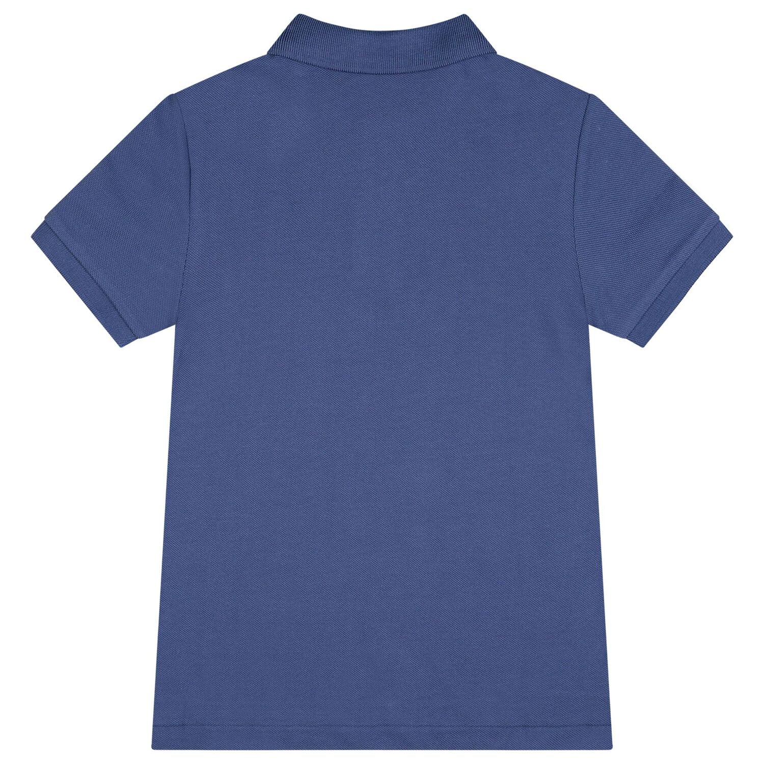 Boys Navy Blue Fishing Polo Bear Polo Shirt, 1, hi-res