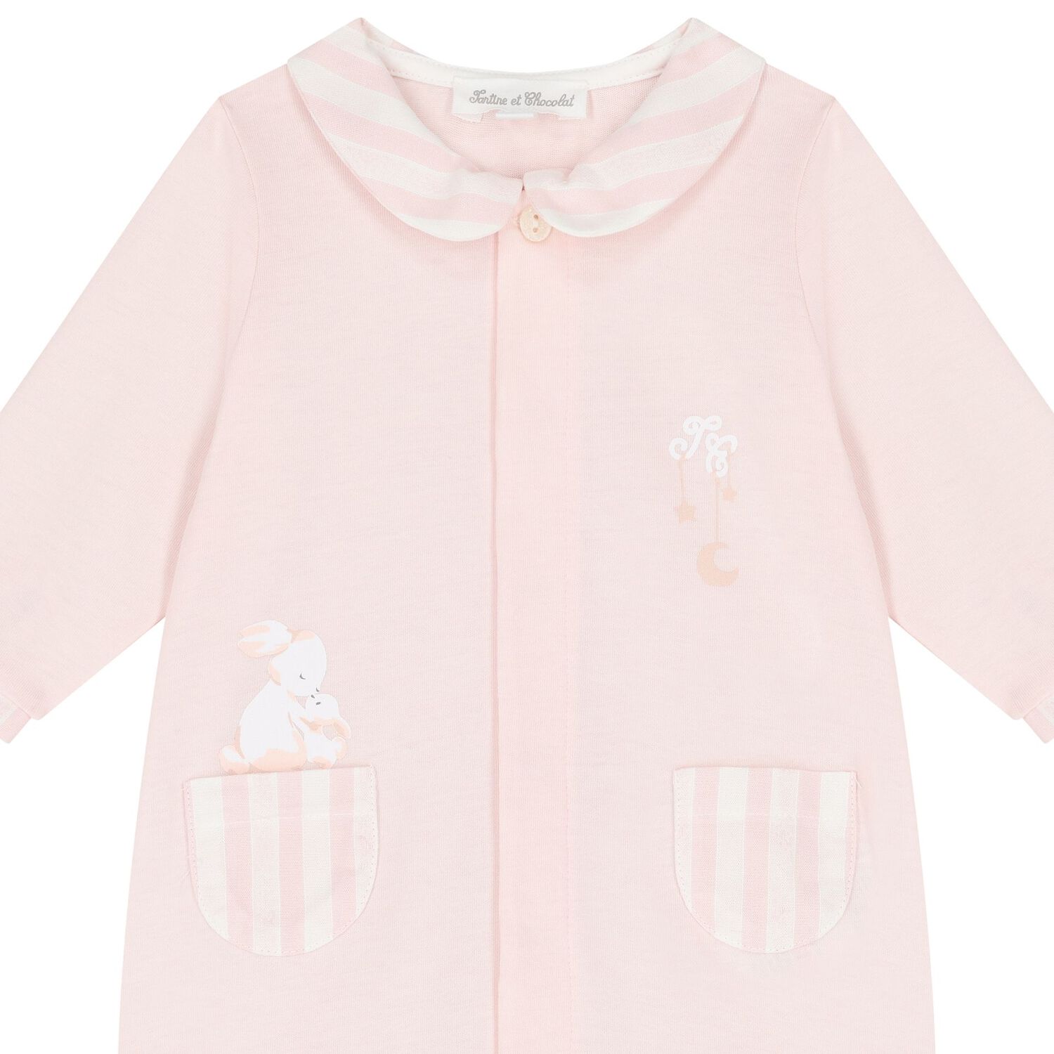 Baby Girls Ivory & Pink Logo Babygrow, 3, hi-res