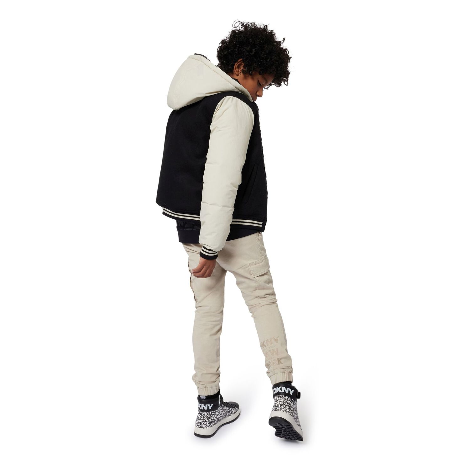 Boys Beige Logo Cargo Trousers, 2, hi-res image number null