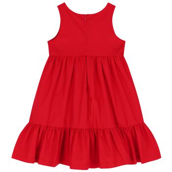 Girls Red Logo Bow Dress