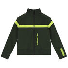 توب بسحاب بالشعار باللون الكاكي للأولاد, 1, hi-res