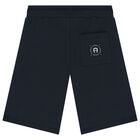 Boys Navy Blue Logo Shorts, 2, hi-res