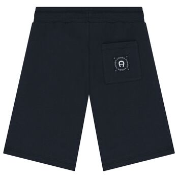 Boys Navy Blue Logo Shorts