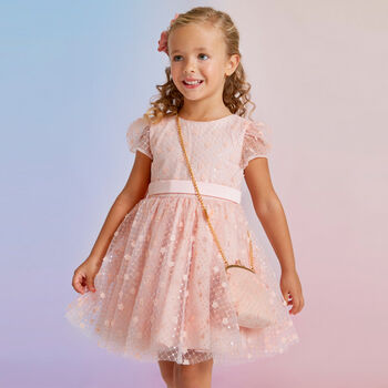 Girls Pink Embellished Sequin Bag