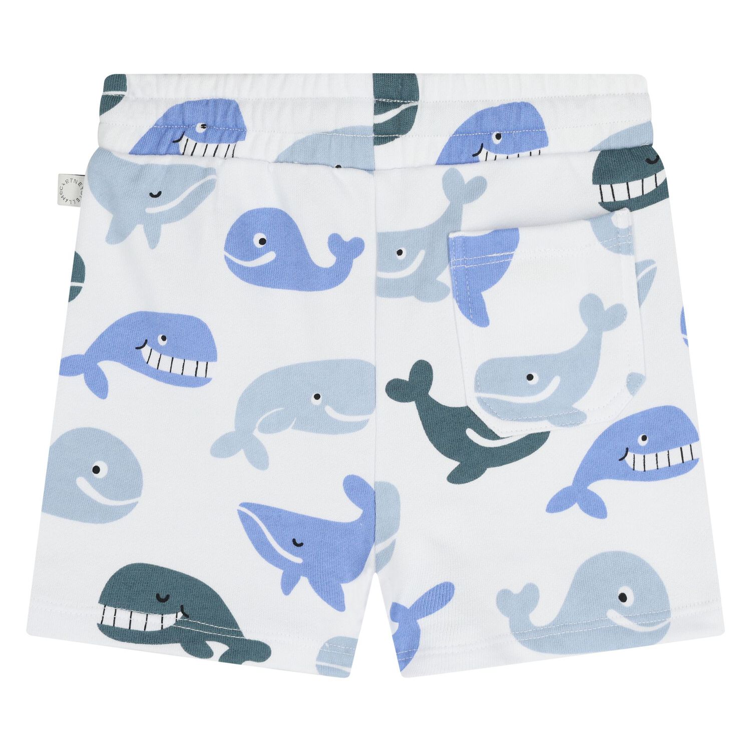 Younger Boys White Whale Shorts, 1, hi-res