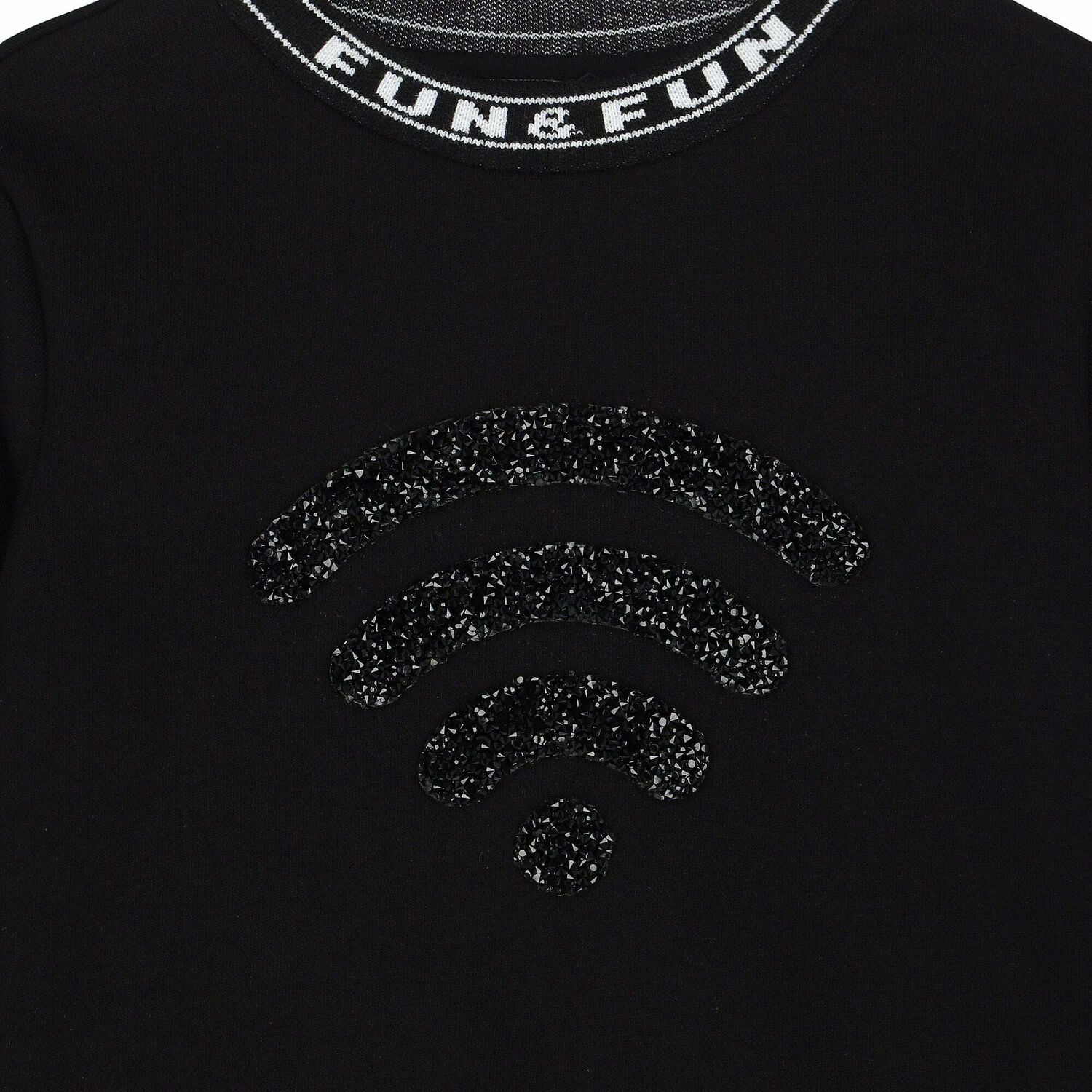 Girls Black Jersey Sweatshirt, 1, hi-res image number null
