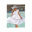 Girls White Cotton Dress, 1, hi-res