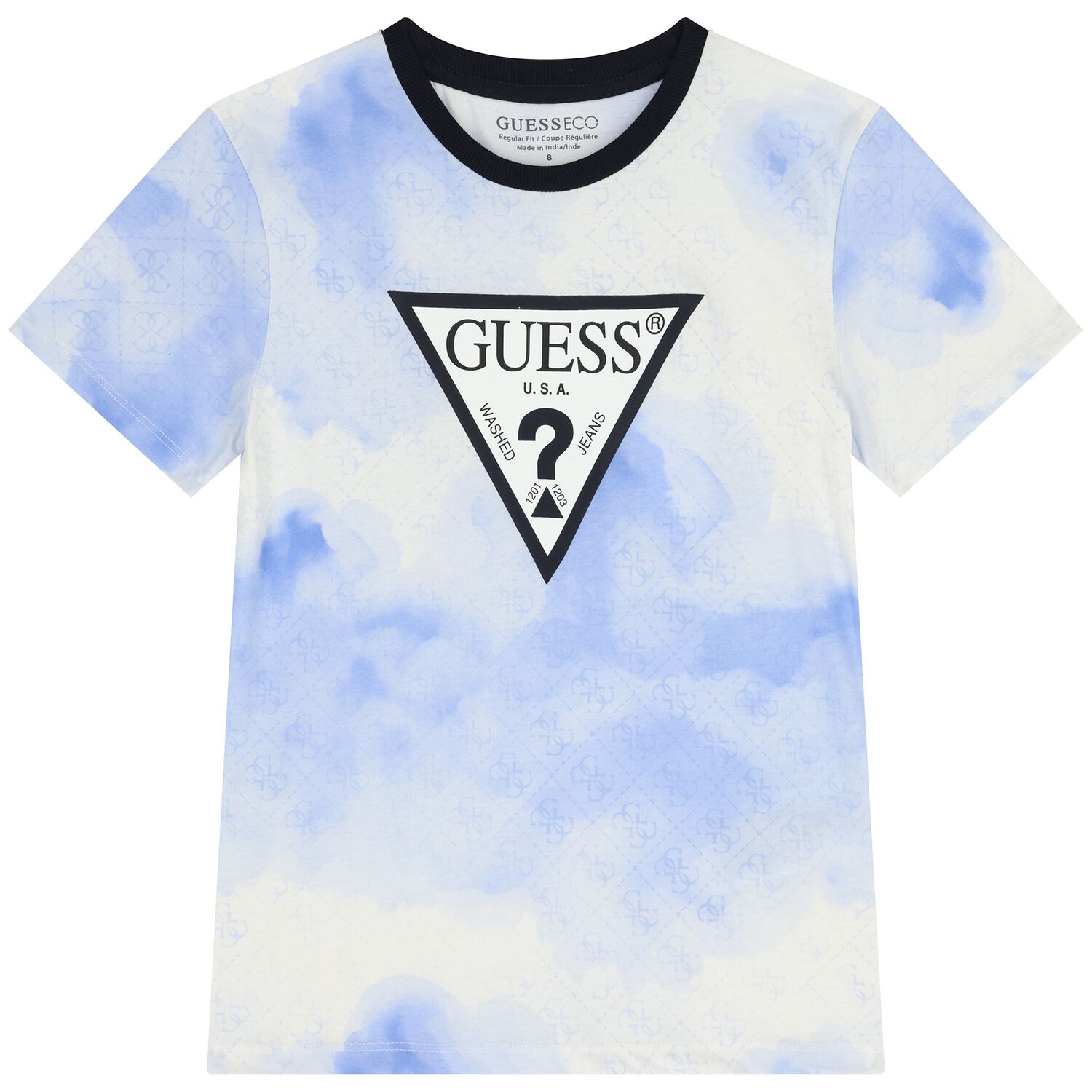 Boys White & Blue Logo T-Shirt, 1, hi-res