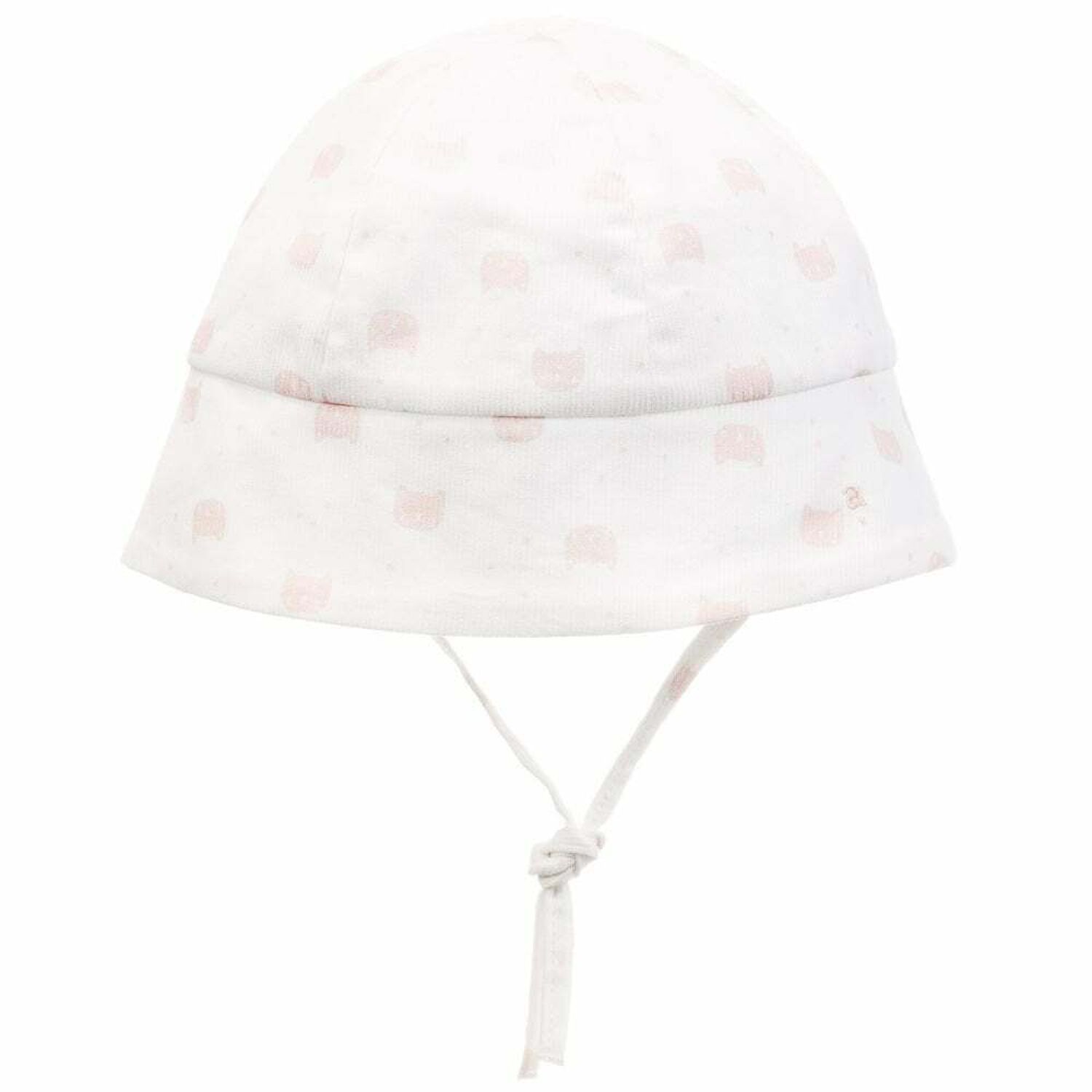 Baby Girls Pink & White Sun Hat, 1, hi-res