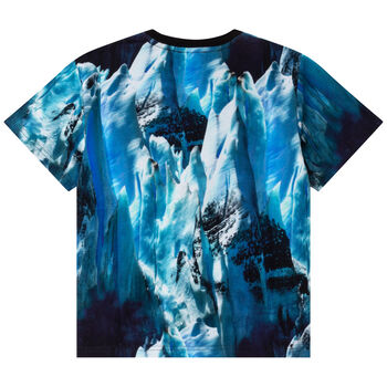 Boys Blue & White Abstract Logo T-Shirt