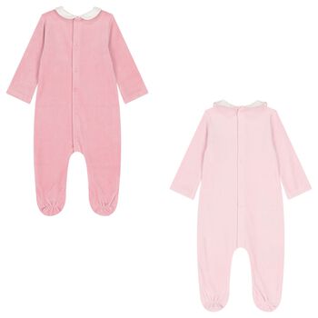 Baby Girls Pink Babygrows ( 2-Pack )