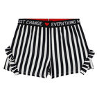 طقم شورت باللون العاجي والأسود للبنات, 1, hi-res