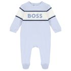 Baby Boys Blue Logo Babygrow Gift Set, 2, hi-res