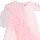 Girls Pink Bow Dress, 1, hi-res