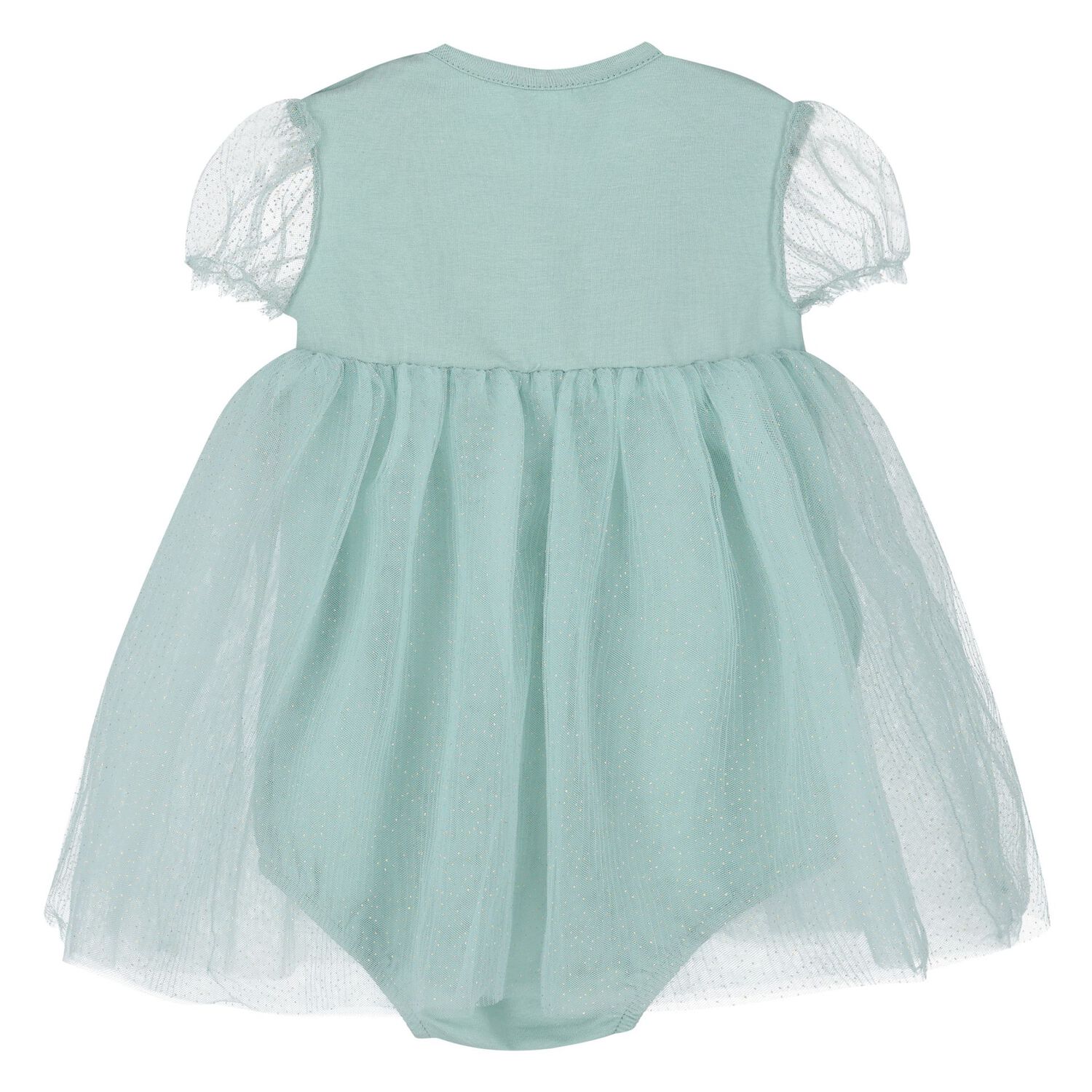 طقم فستان بودي سوت باللون الأخضر للبنات  , 1, hi-res