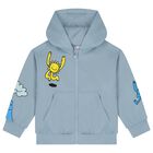 سويت شيرت بغطاء للراس وسحاب للاولاد باللون الازرق , 1, hi-res