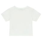 Younger Girls Ivory Logo T-Shirt, 1, hi-res