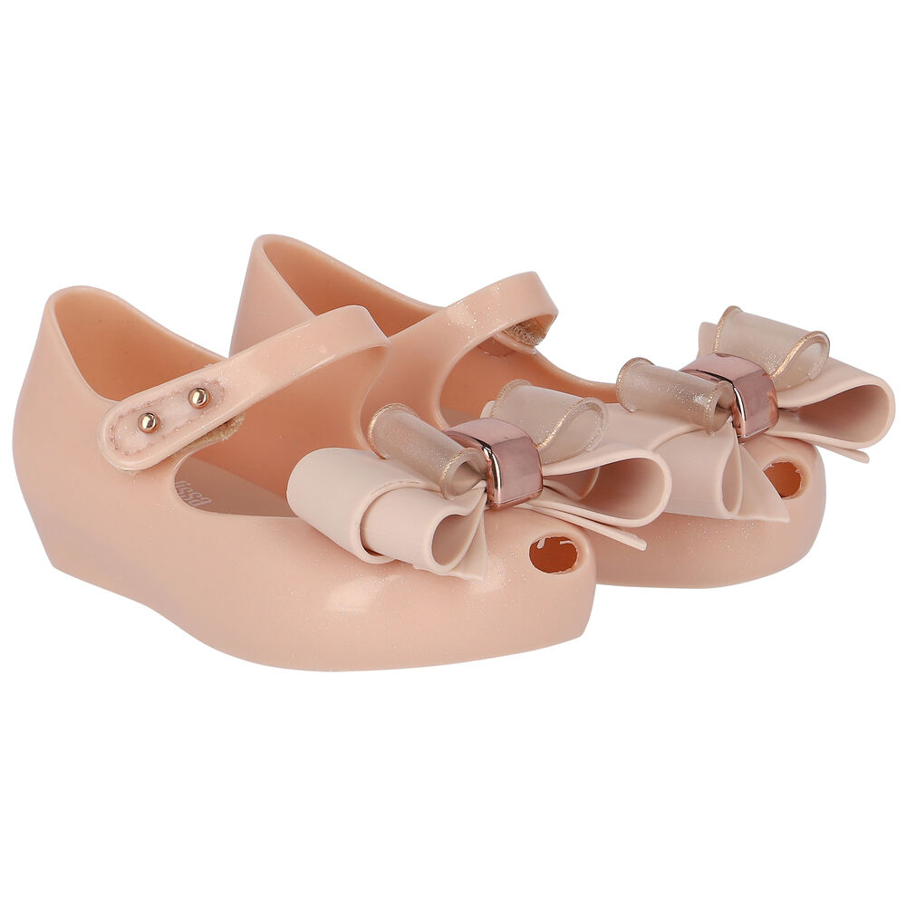 Mini Melissa Younger Girls Pink Bow Jelly Shoes Junior Couture UAE